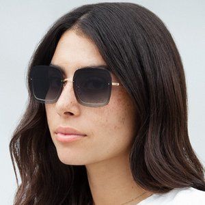 ✨🆕 Krewe x Billy Reid Blair Rimless Square Sunglasses, black